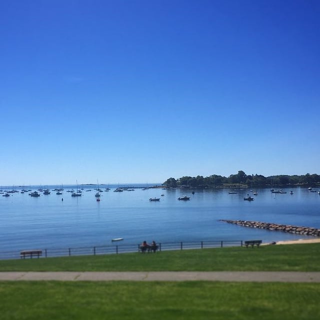Walk to Independence Park for a view of Beverly Harbor and beyond.