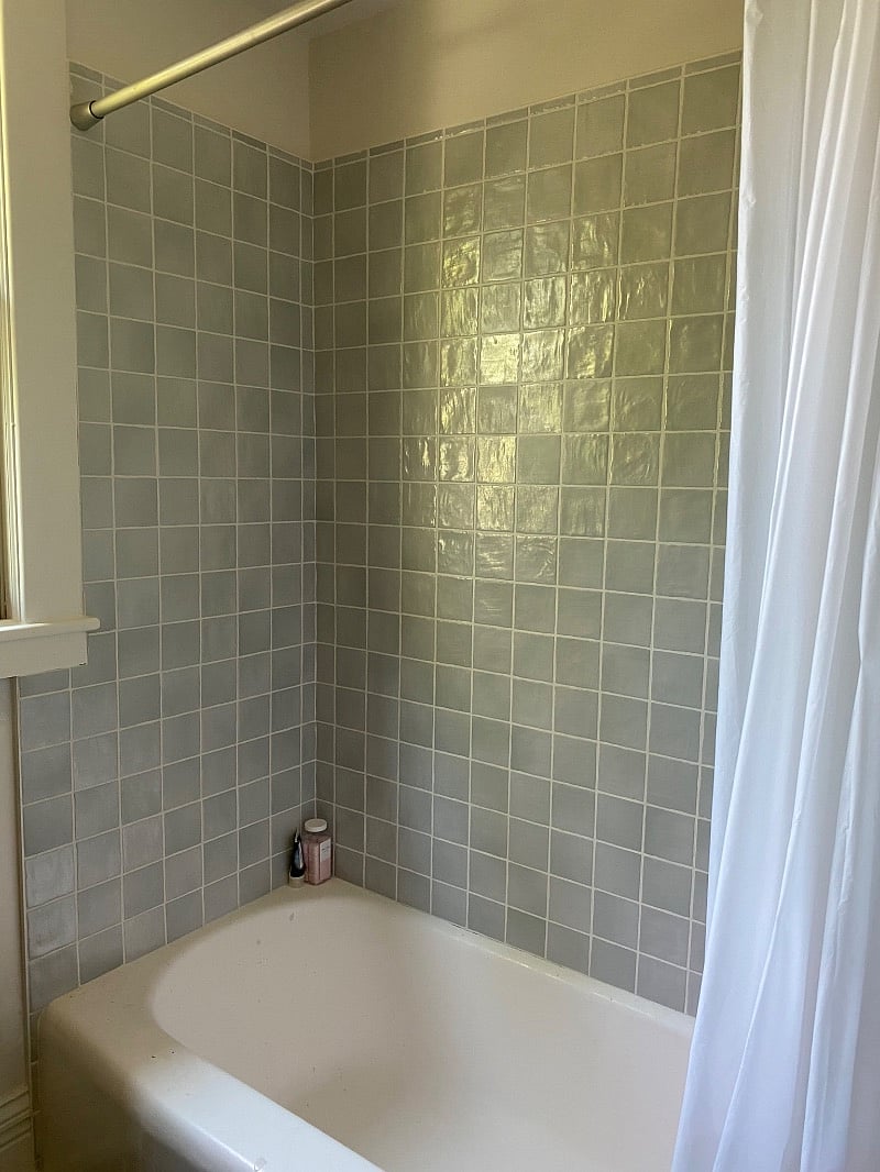 Tiled bathroom in upstairs bathroom. More pics to come soon! Available if you need to rent entire house. Please inquire about renting both units as one house.