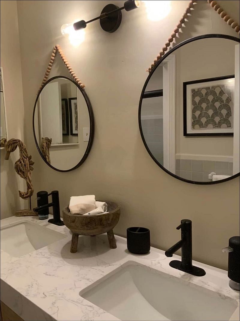 Guest bathroom with dual sinks