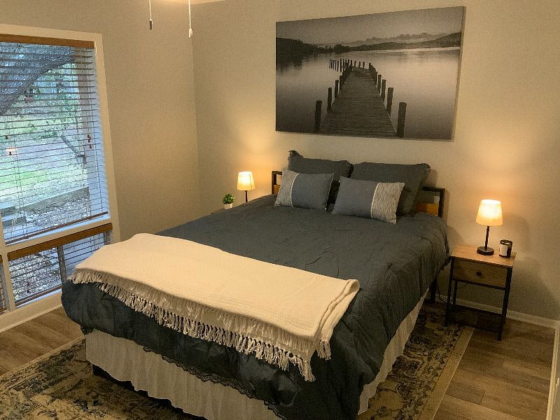 Bedroom Looking over Pool and common area