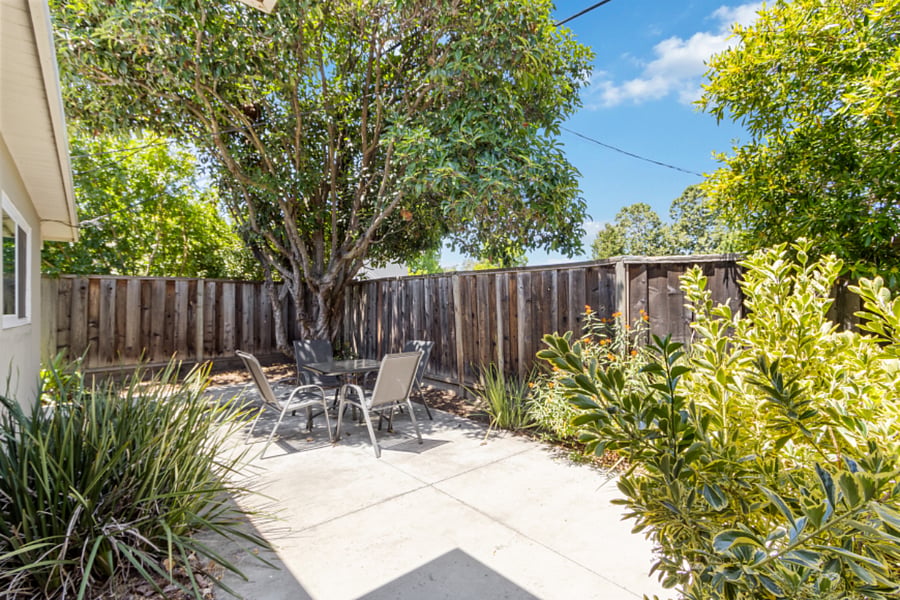 Outdoor patio in back