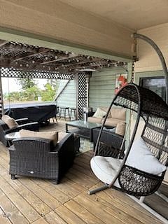 Outdoor deck with dining table
