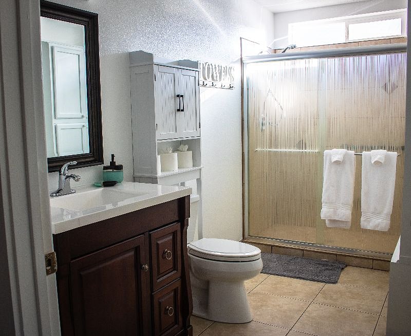 View of bathroom from hallway