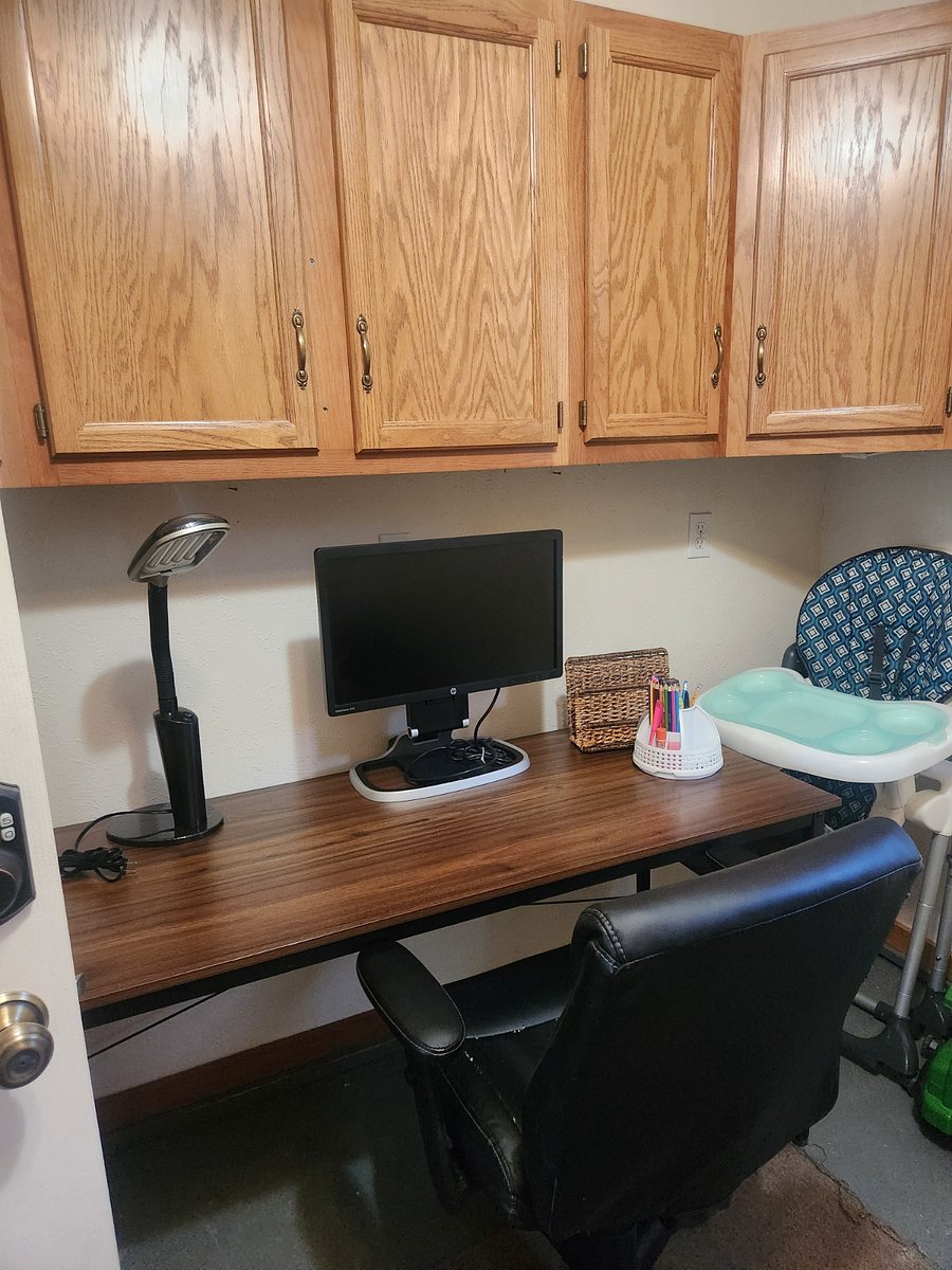 Extra space in garage with desk
