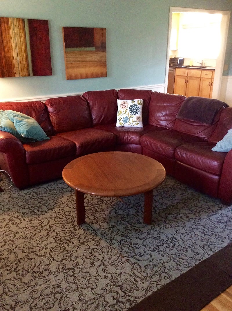 Family room with smart TV.