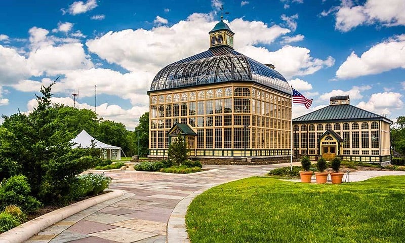 The Druid Hill Park boasts urban gardens, a greenhouse, and the Maryland Zoo