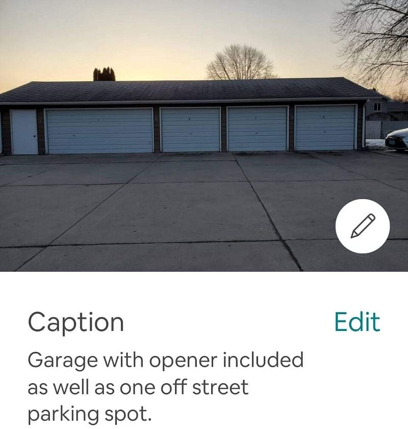 1 garage with opener is included plus there are some off street parking spots as well