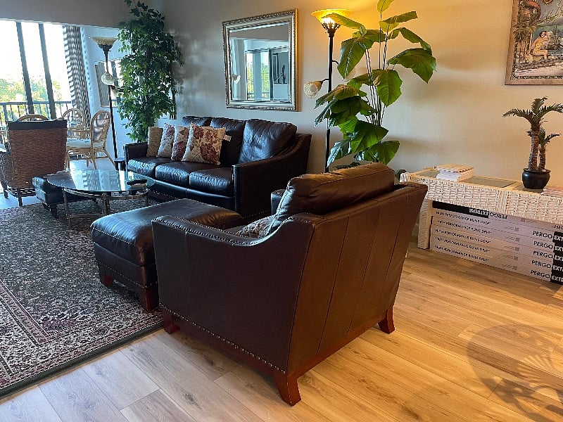 Comfortable, roomy leather furnishings.