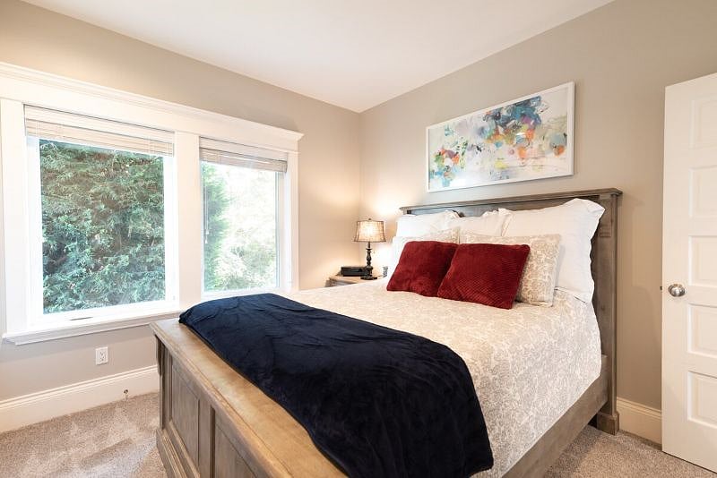 Private bedroom with a queensized bed and supersoft sheets guests rave about