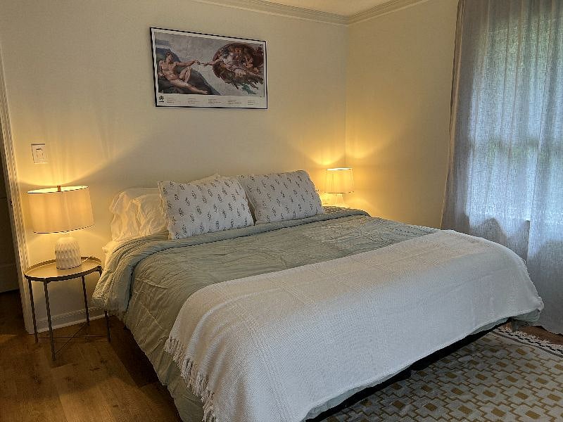 King bed in master bedroom