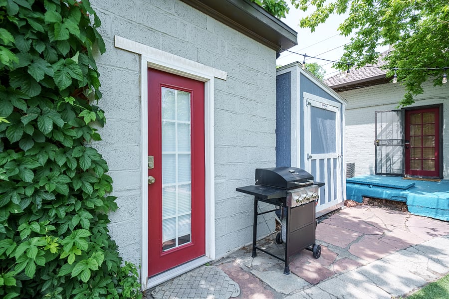 Red door is to the single room / office