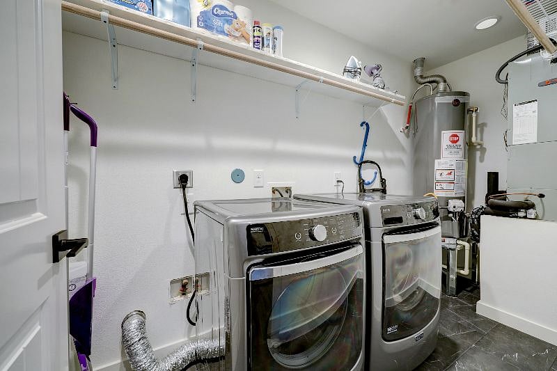 Front load, full-sized washer and dryer in the utility room, which is located inside the apartment for your convenience.