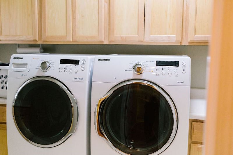 Full-size washer and dryer in unit