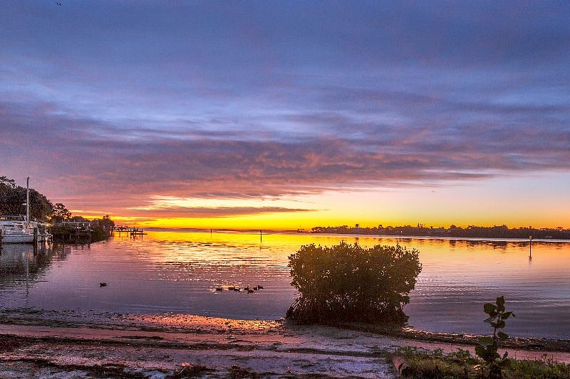 Sunrise from backyard beach