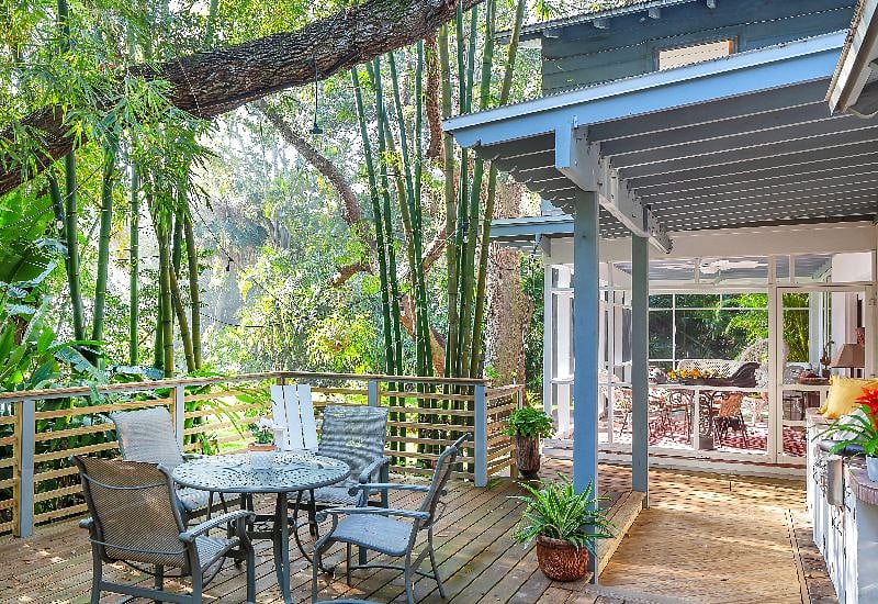 Back deck with outdoor kitchen