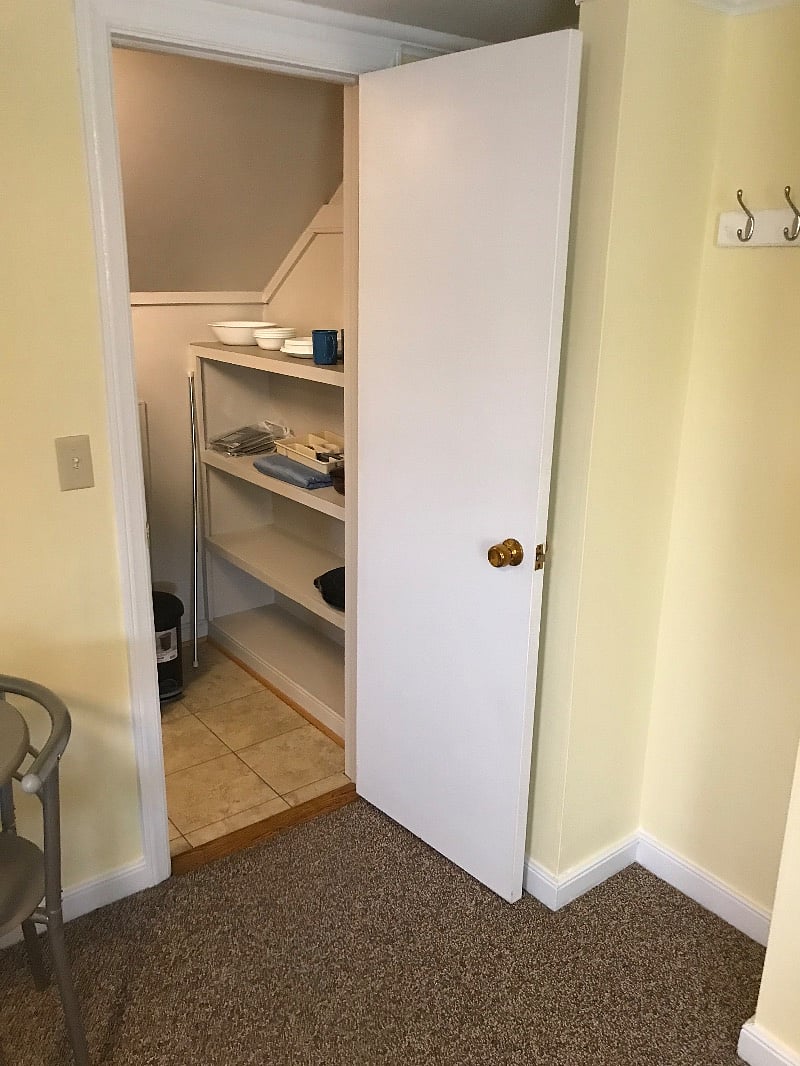 Entry door to food prep area
