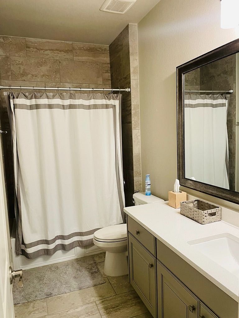 Shared bathroom downstairs for secondary bedrooms