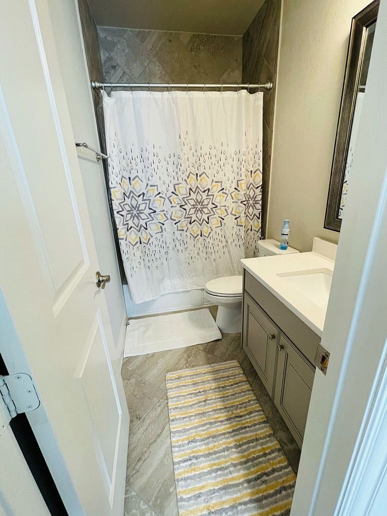 Upstairs bathroom attached to bedroom