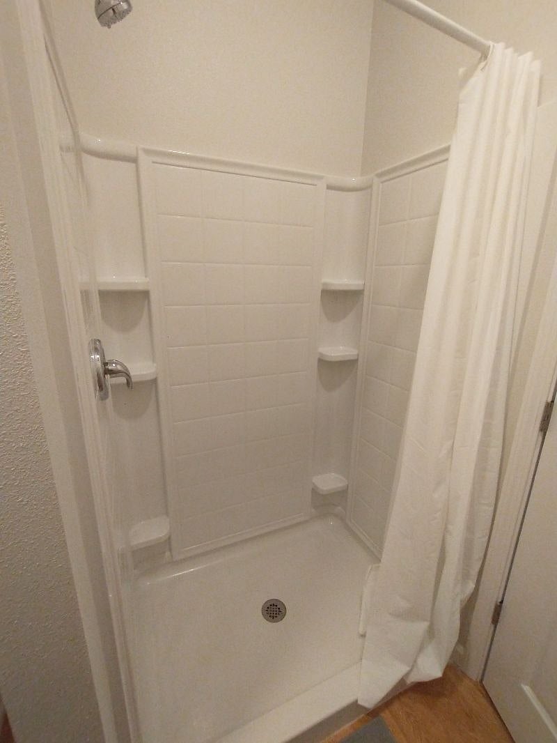 Walk in shower, bathroom