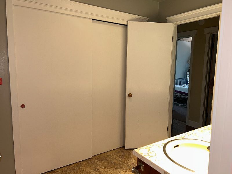 Bedroom is right across from private bath