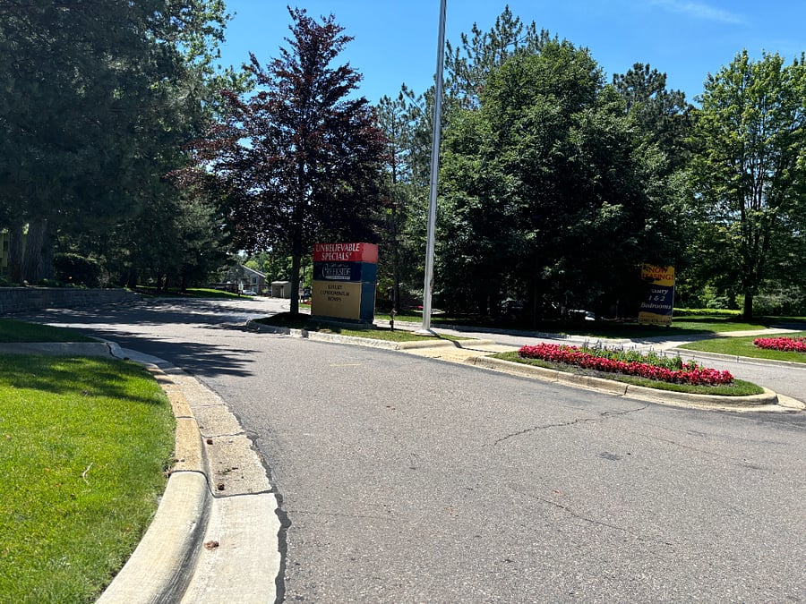 Condo complex entrance