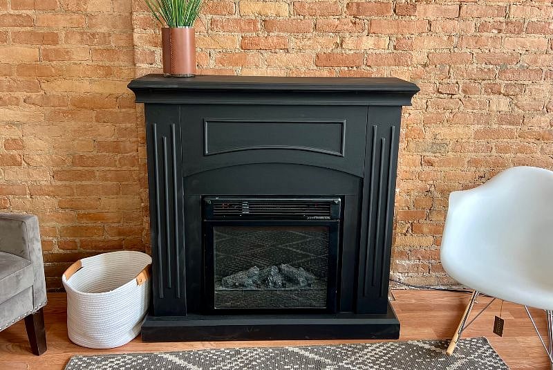 Fireplace with convenient electric log