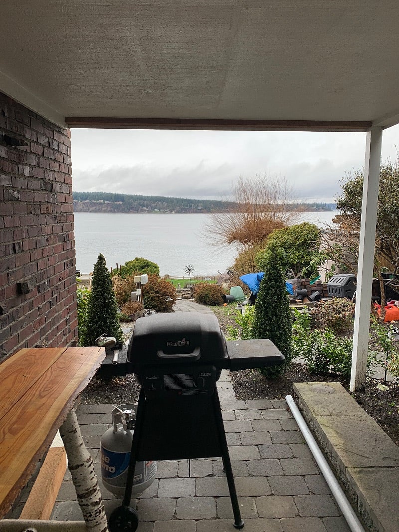 Covered patio from the kitchen door.