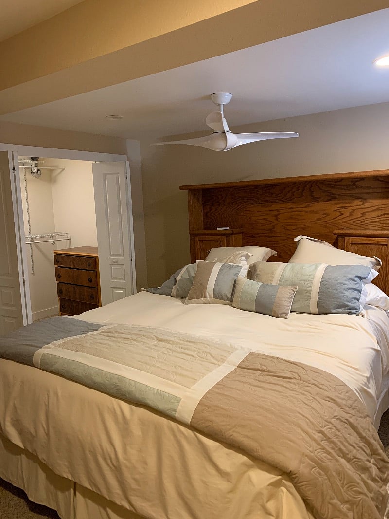 Master bedroom with walk-in closet.