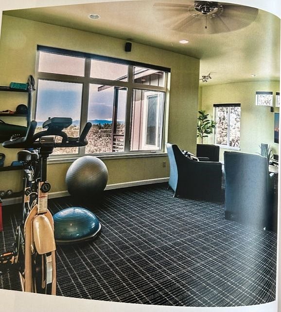 Upstairs TV room and exercise area