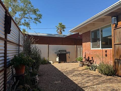 Private backyard with BBQ grill