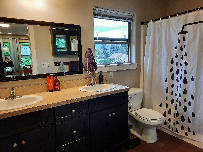 shared bathroom, if needed, only if there is a guest -