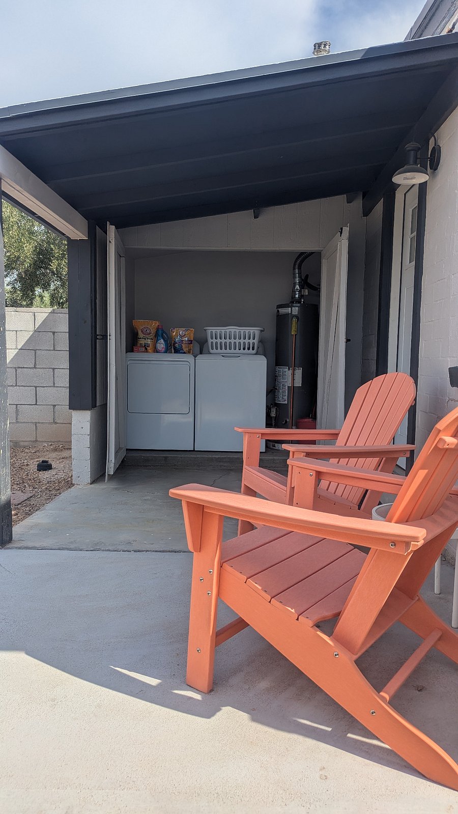 Laundry closet off the back porch.