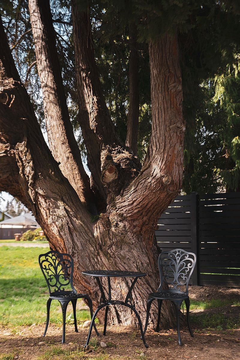 Personal bistro set for relaxing morning coffee on your days off.