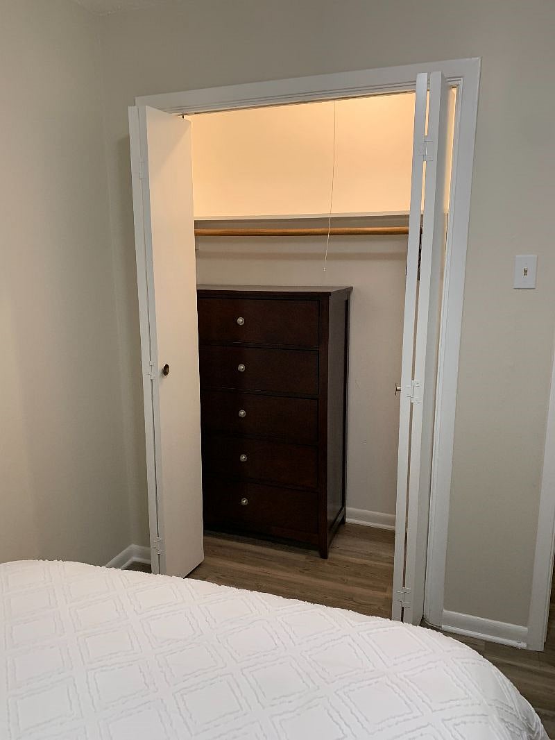 Closet inside the bedroom with a chest of drawers for your belongings