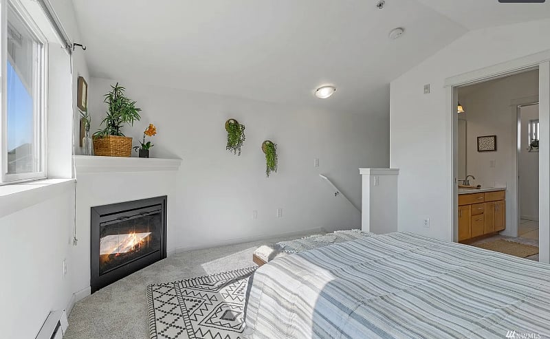 Unit has fireplace