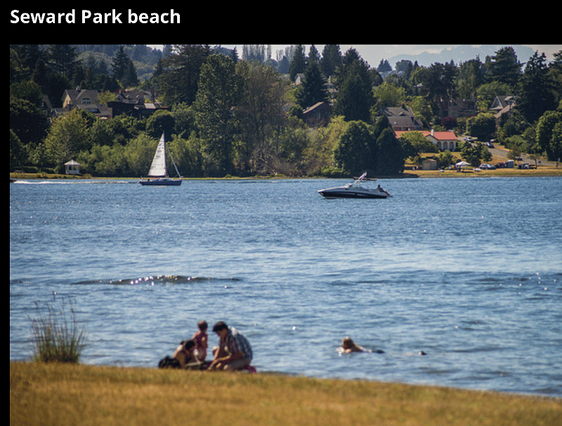 Lake Washington Beach access within blocks of location