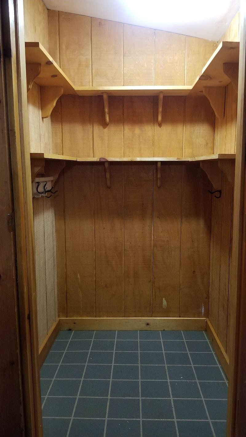 pantry located on the bottom of the stairs right next to the kitchen