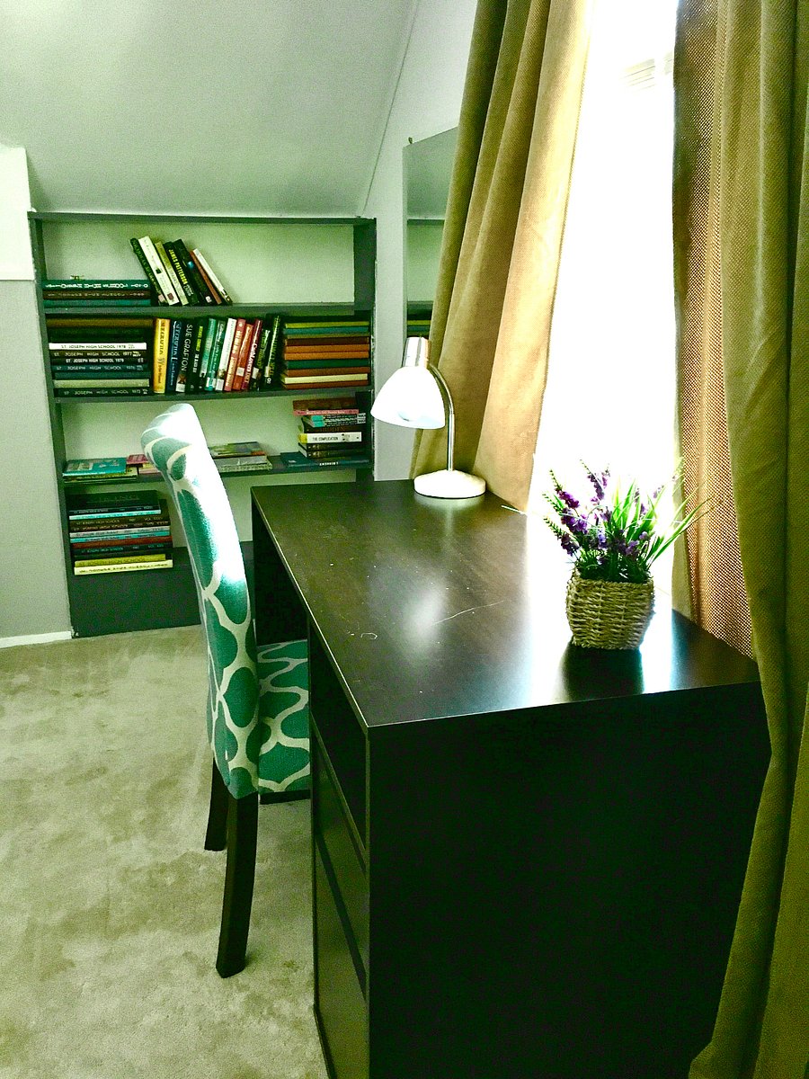 Right side angle of Second Floor Bedroom Work Station with Library in the background