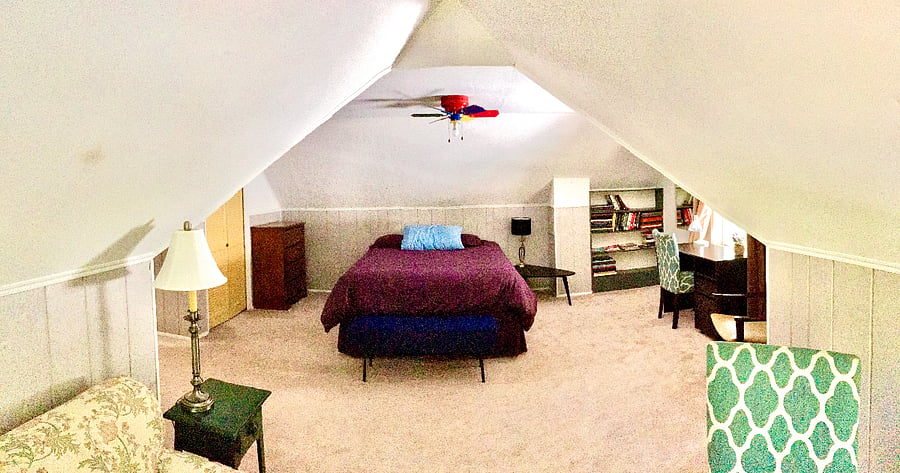 Second Floor Bedroom view from the Lounge & Listening Station area