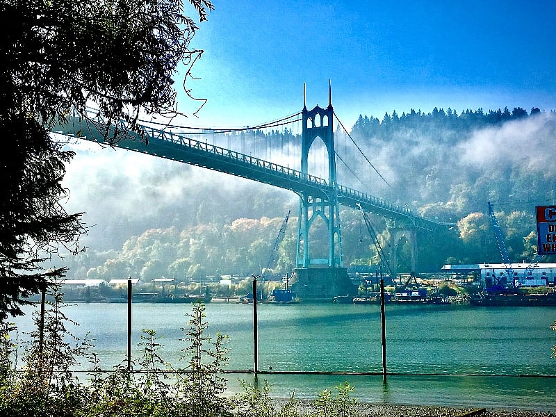 Just a few blocks from the house, the historic and iconic St. Johns bridge.