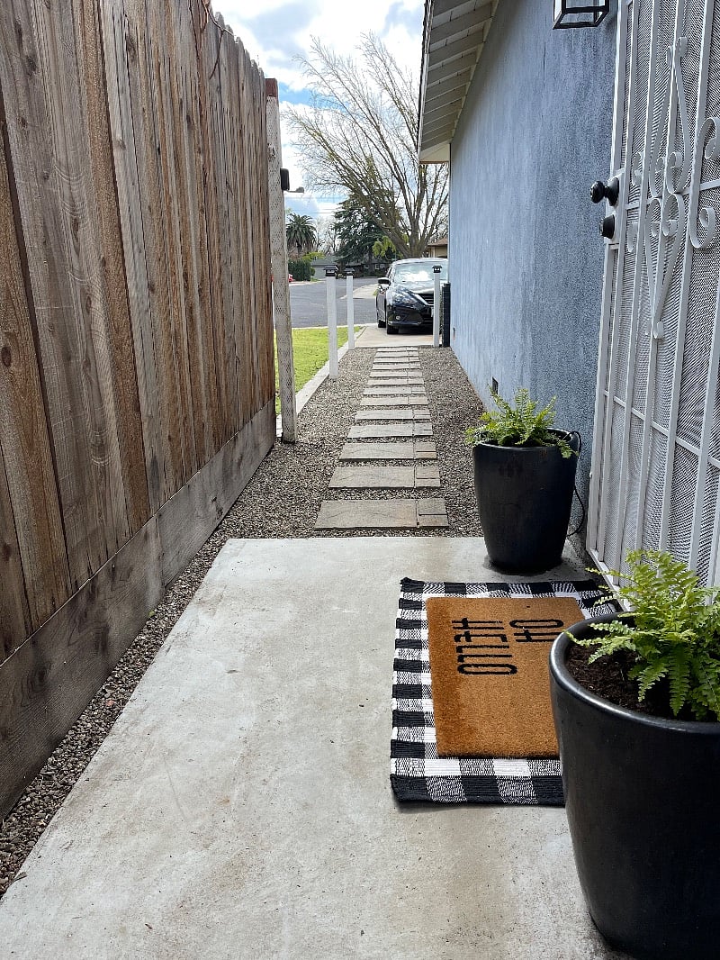 This view shows your parking space in the driveway.