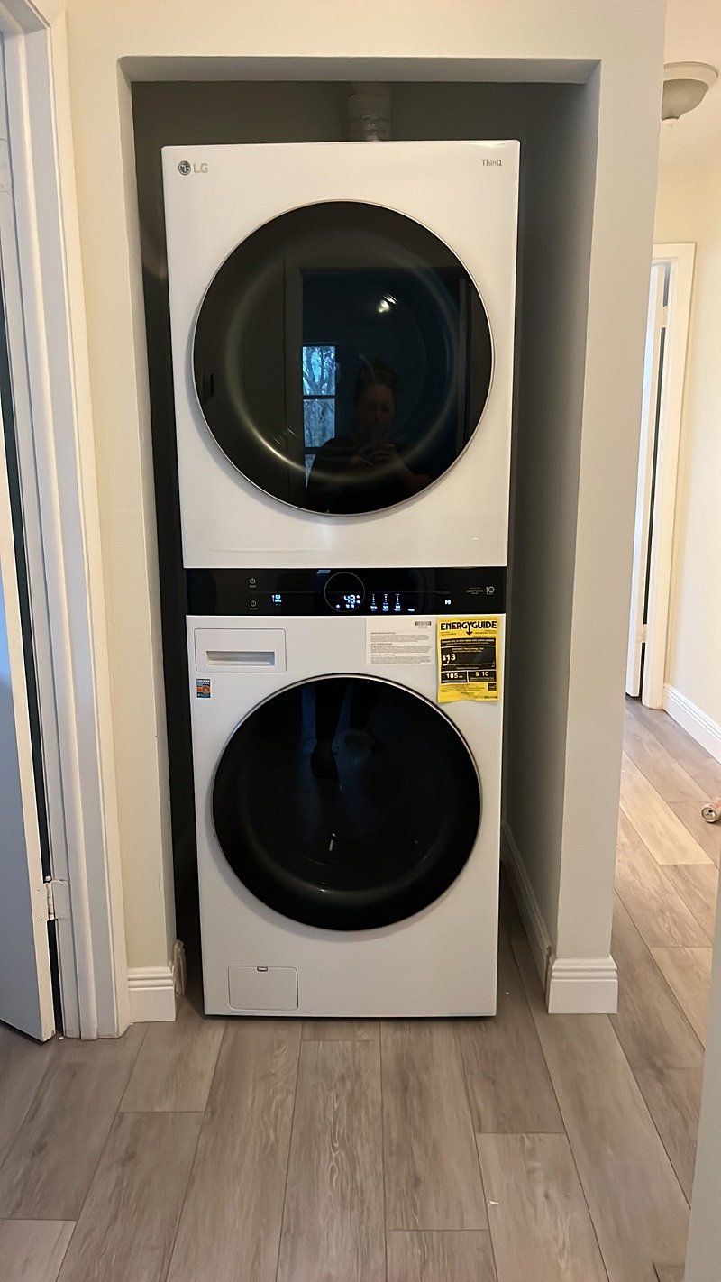 Washer and dryer right in unit.
