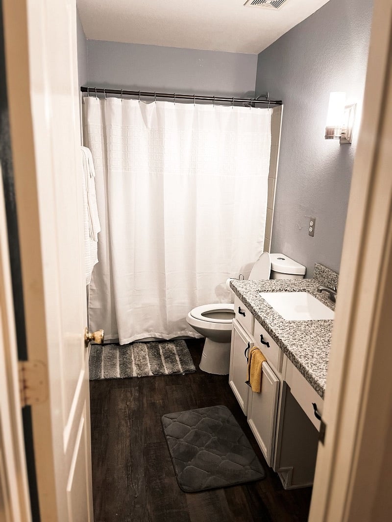 upstairs full bathroom. shared with the the three bedrooms upstairs.