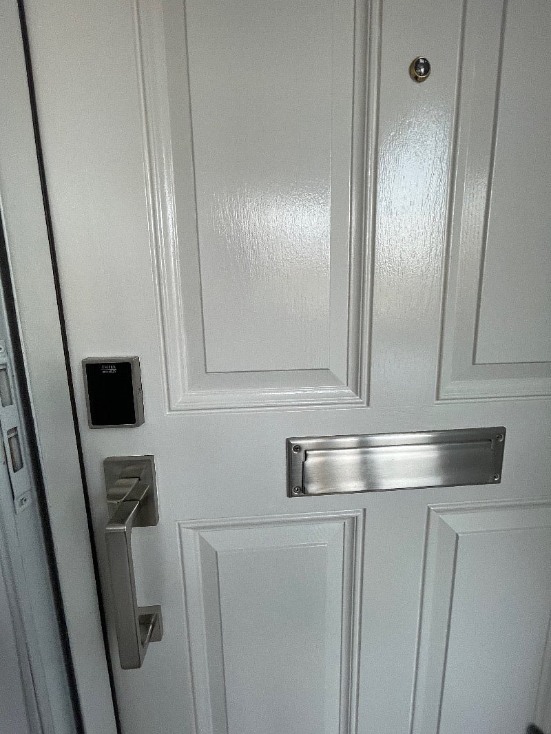 Front door with keyless entry.
