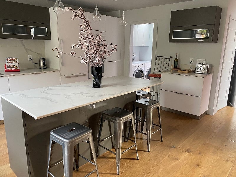 Sleek white new kitchen