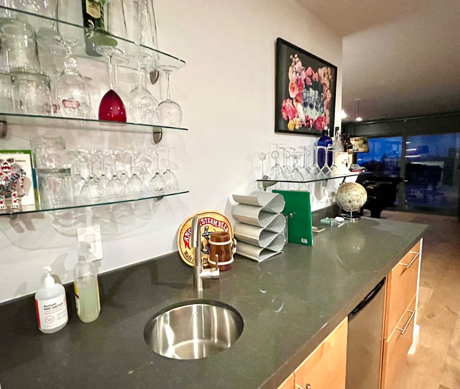 Wet Bar in open concept living area