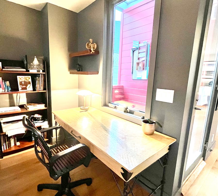 Large Desk (and Printer) in Open Space between Family Room & Kitchen