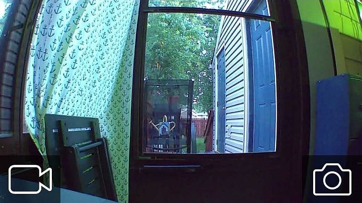 Door leading out to small patio deck and into main private back yard. Patio has two chairs and small table to sit and enjoy. Coffee, hot chocolate to happy hour/evening.
