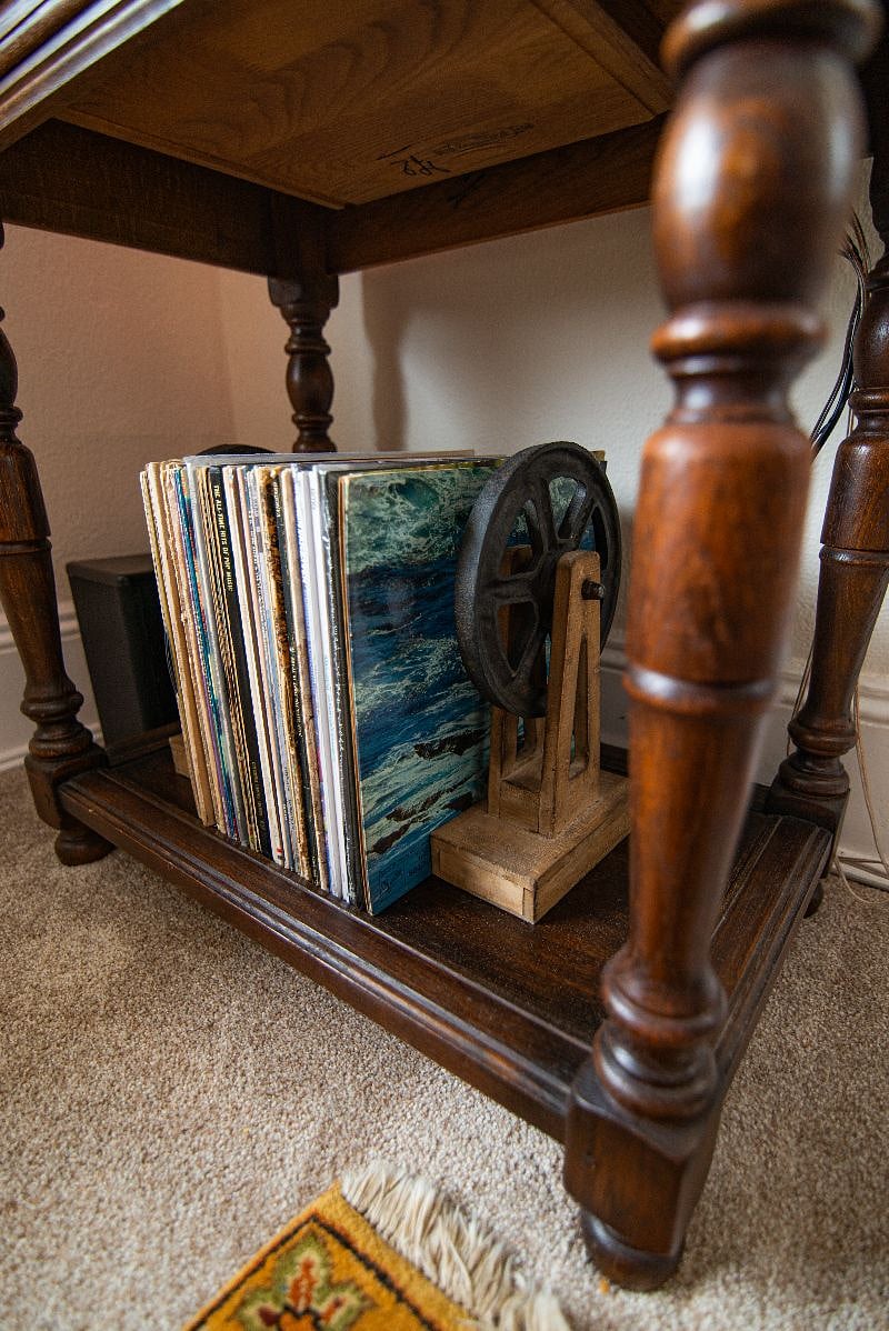 killer record collection and record player