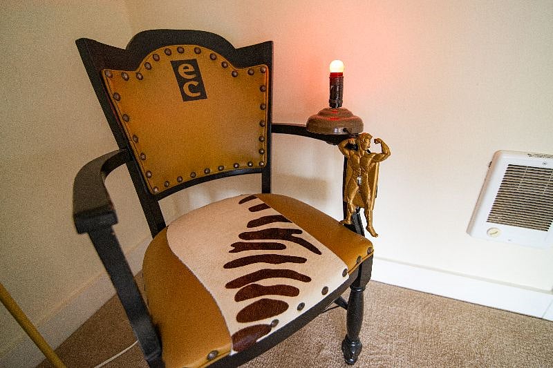 Portland-made art chair with built-in light